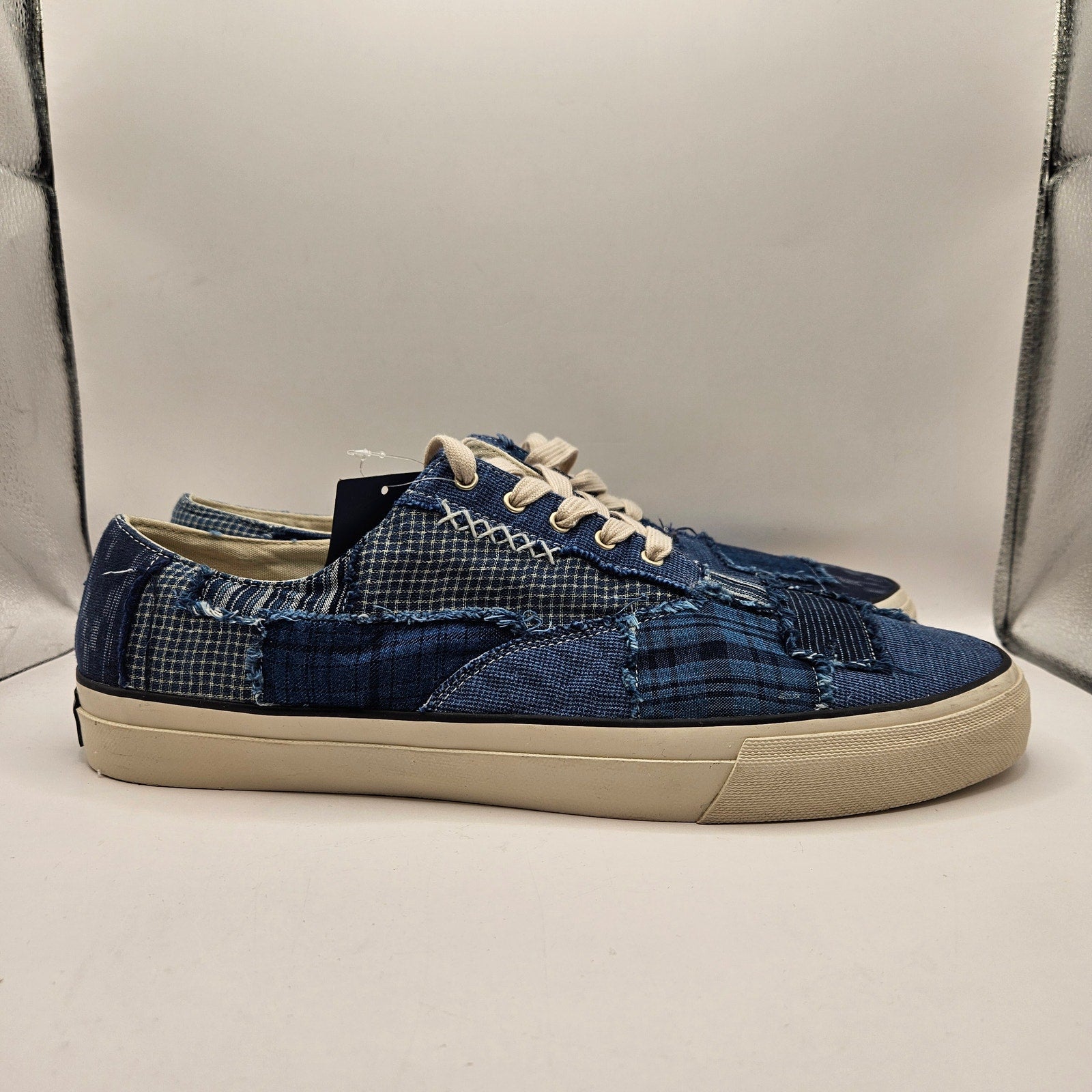 POLO RALPH LAURENT MEN'S 15 RARE KEATON INDOGO PATCHWORK SNEAKER NWOB