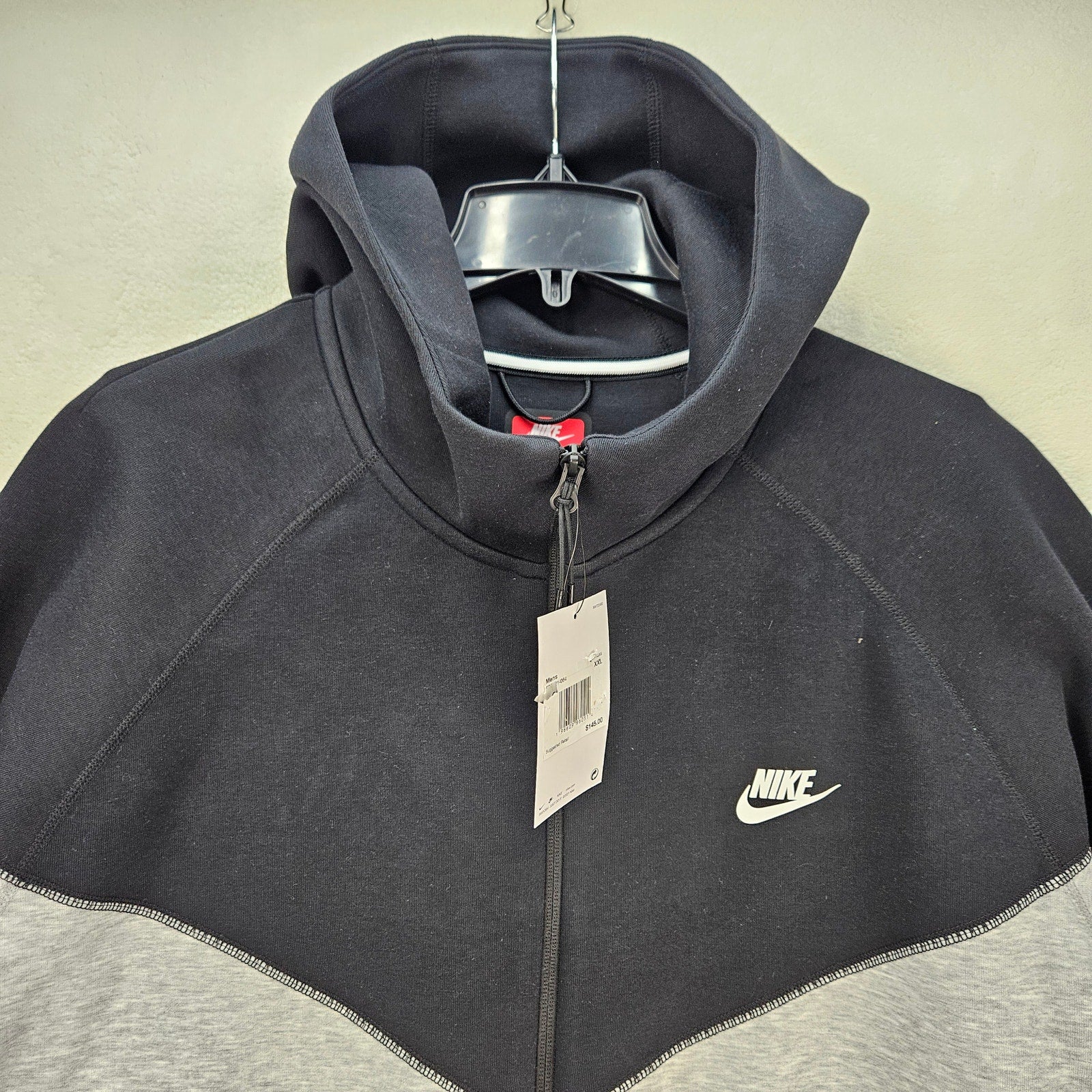 NIKE MEN'S XXL TECH FLEECE FULL ZIP HOODIE JACKET BLACK GRAY FB7921-064 NWT