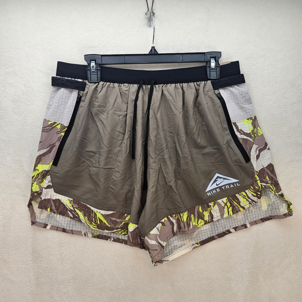 NIKE MEN'S XL TRAIL FLEX STRIDE 5" RUNNING SHORTS DM4652-040 CAMO NWT