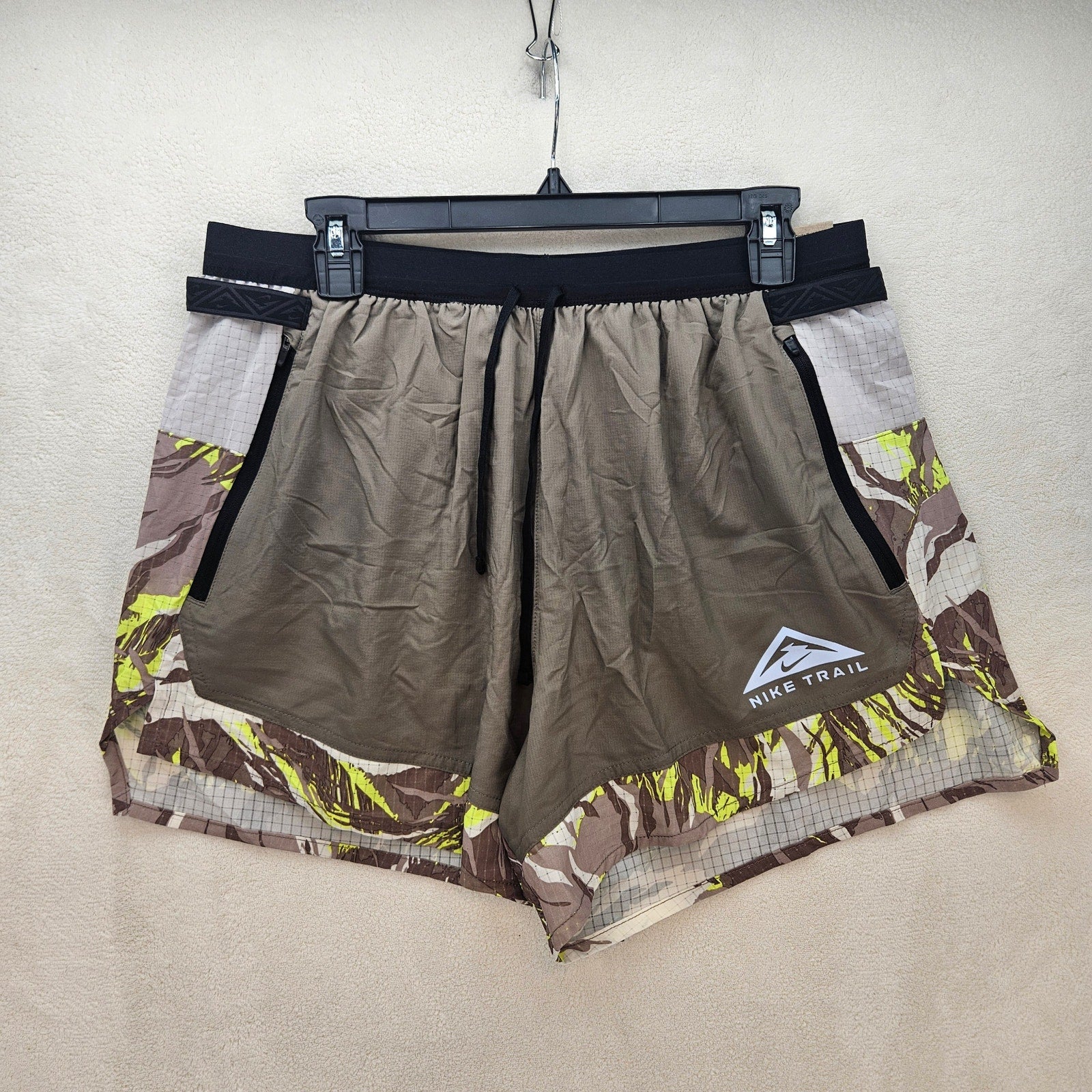 NIKE MEN'S XL TRAIL FLEX STRIDE 5" RUNNING SHORTS DM4652-040 CAMO NWT