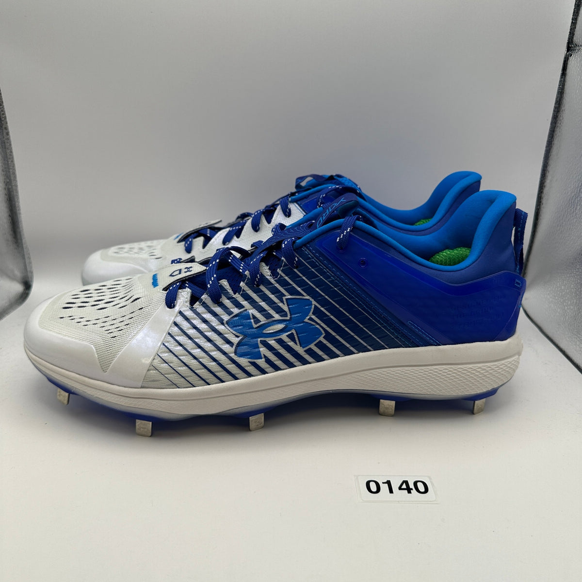 UNDER ARMOUR Men's 15 Yard Low Baseball Metal Cleats Blue White