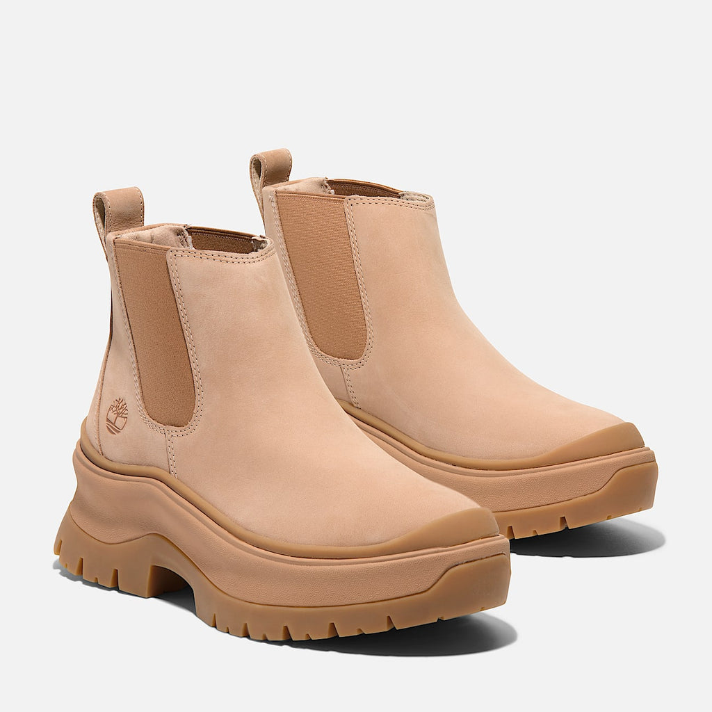 TIMBERLAND WOMEN'S 10 ROXIE LANE MID CHELSEA BOOT LT BEIGE NUBUCK NIB