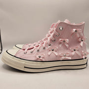 CONVERSE WOMEN'S 11 CHUCK 70 HI BOW STUDDED SHOES PINK A14444C