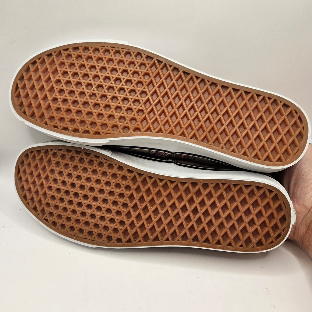 VANS MEN'S 11.5 AUTHENTIC TAN PLAID LOW TOP CANVAS SNEAKER NWOB