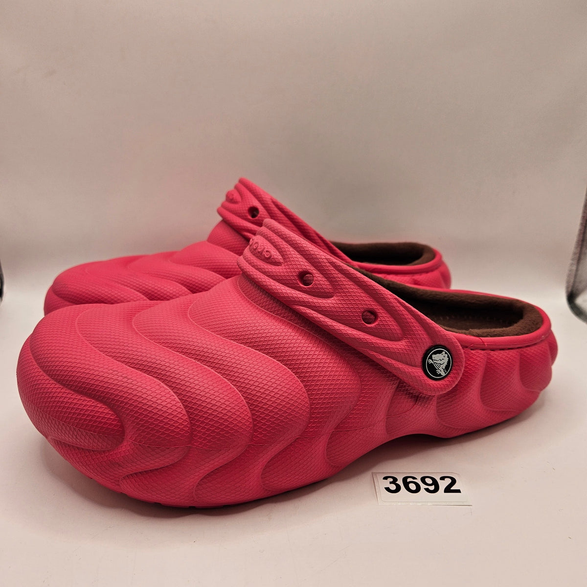 CROCS MEN'S 10 ECHO WAVE CLOG PINK MAROON LINED FLEECE SLIP ON SHOES NWT