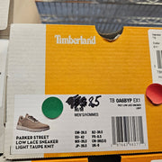 TIMBERLAND MEN'S 8.5 PARKER STREET LOW LACE UP SNEAKER LT TAUPE KNIT NIB