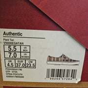 VANS WOMEN'S 7 AUTHENTIC LOW TOP SNEAKER PLAID TAN NIB VN000EGATAN