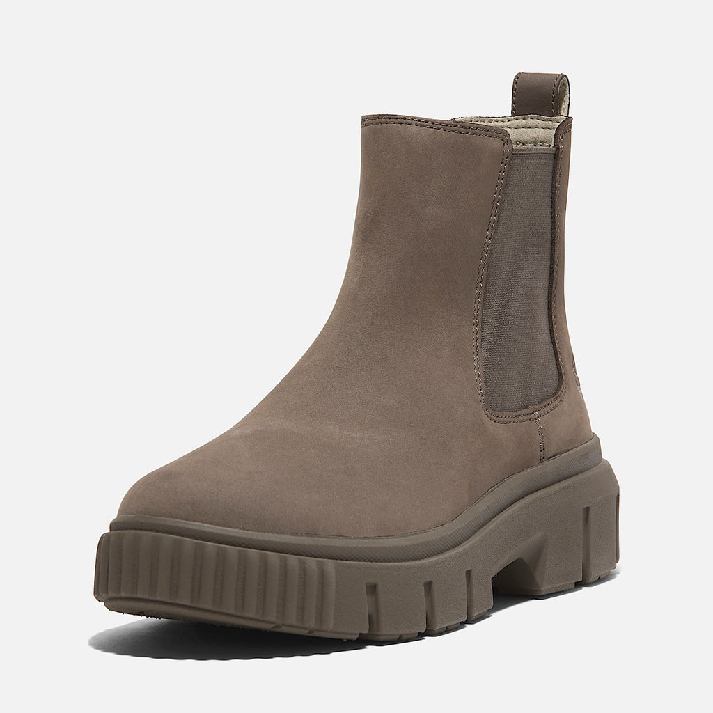 TIMBERLAND WOMEN'S 9.5 GREYFIELD MID CHELSEA BOOT MEDIUM BROWN NUBUCK
