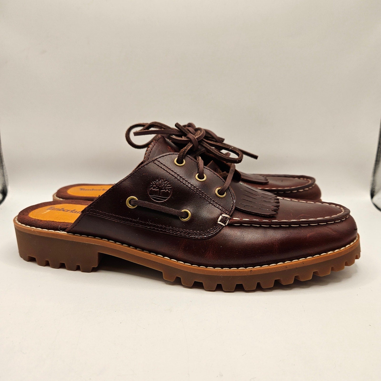 TIMBERLAND WOMEN'S 11 AUTHENTIC MULE BURGUNDY FULL GRAIN NWOB