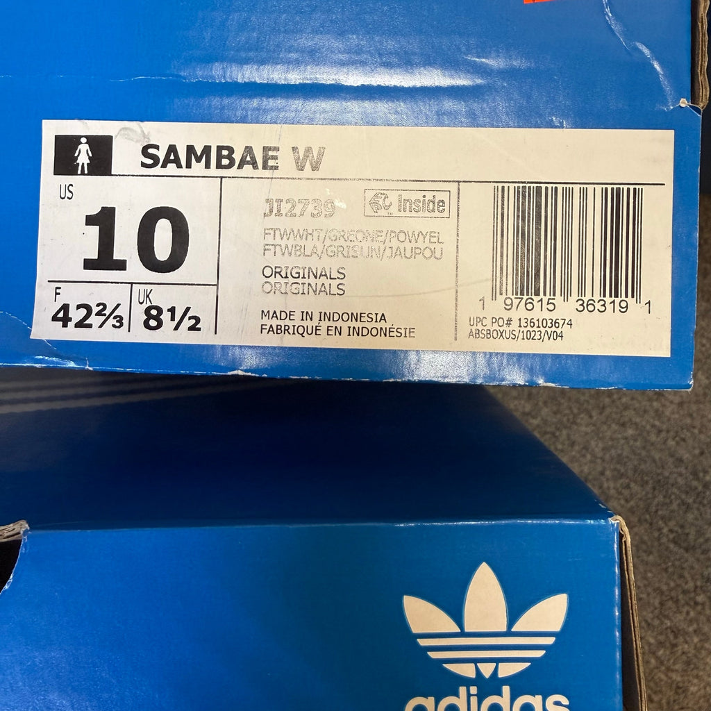ADIDAS ORIGINALS WOMEN'S 10 SAMBAE OG SNEAKERS GREY BUTTER YELLOW JI2739 NWT