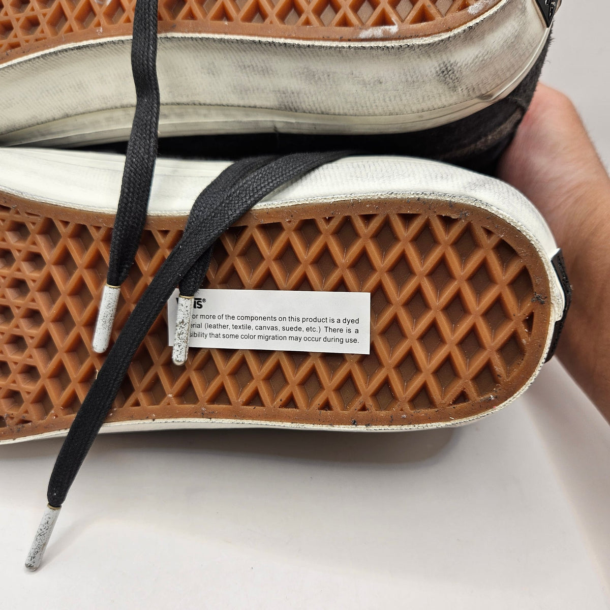 VANS X NOTRE MEN'S 12 SK8 HI REISSUE 38 LX RAVEN GRAY SKATEBOARDING SNEAKER BONE