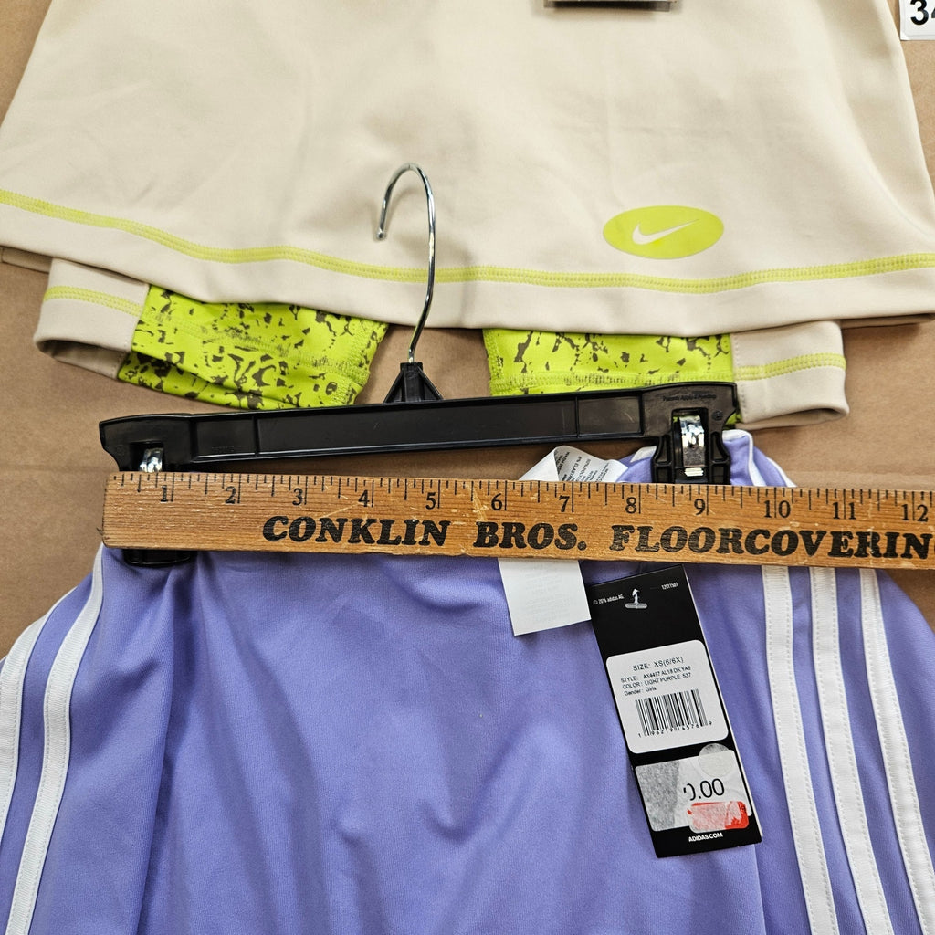 LOT OF 5 - ADIDAS NIKE ATHLETIC GIRLS XS-L SKORTS SHORTS NWT