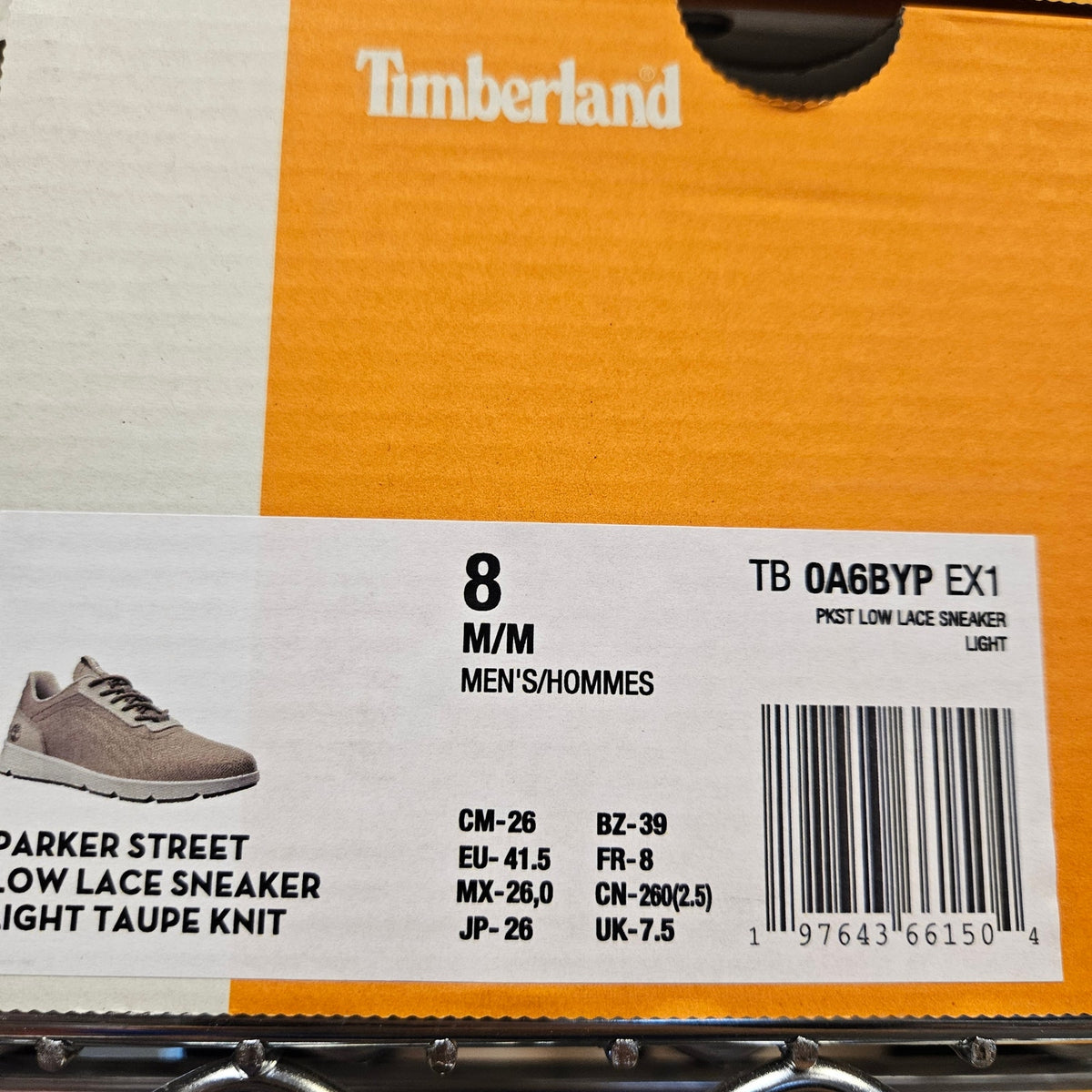 TIMBERLAND MEN'S 8 PARKER STREET LOW LACE UP SNEAKER LT TAUPE KNIT NIB