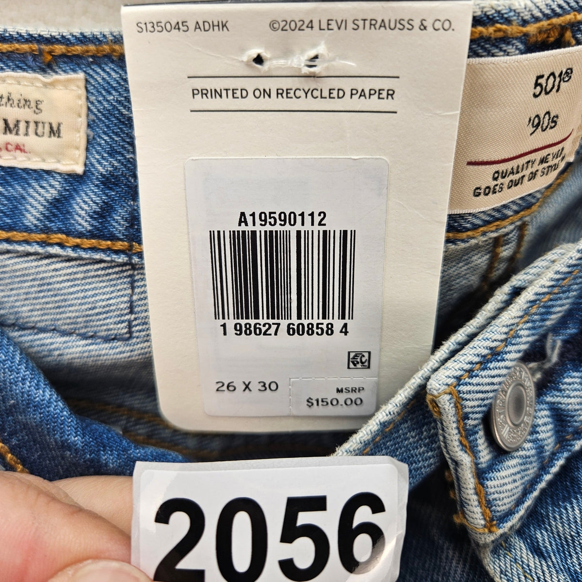 LEVI'S 501 X BEYONCE 90S STRAIGHT JEANS 26X30 WESTERN CRYSTAL NWT $150