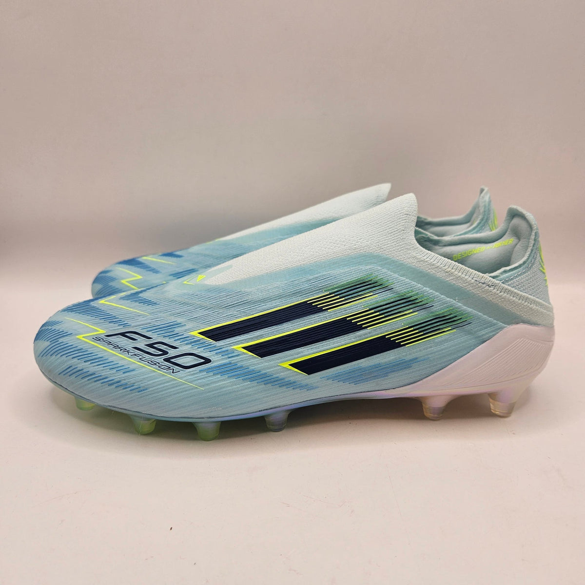 ADIDAS WOMEN'S 6.5 F50 SPARKFUSION LL ELITE FG/AG BLUE SOCCER CLEATS JQ1480