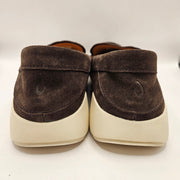 OLUKAI MEN'S 12 KA'A LOAFER BROWN LEATHER SUEDE RUBBER OUTSOLE SLIP 10535-6363