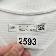 NIKE x ATLANTA BRAVES MEN'S MEDIUM BASEBALL JERSEY WHITE BLUE NWOT COOPERSTOWN
