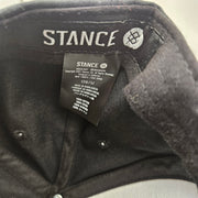 STANCE UNISEX OS SNAPBACK BLACK BASEBALL HAT CAP WHITE LOGO NWT