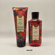 BATH & BODY WORKS VIVAS BRAZIL BODY CREAM 8OZ + BODY WASH 10OZ COMBO PACK