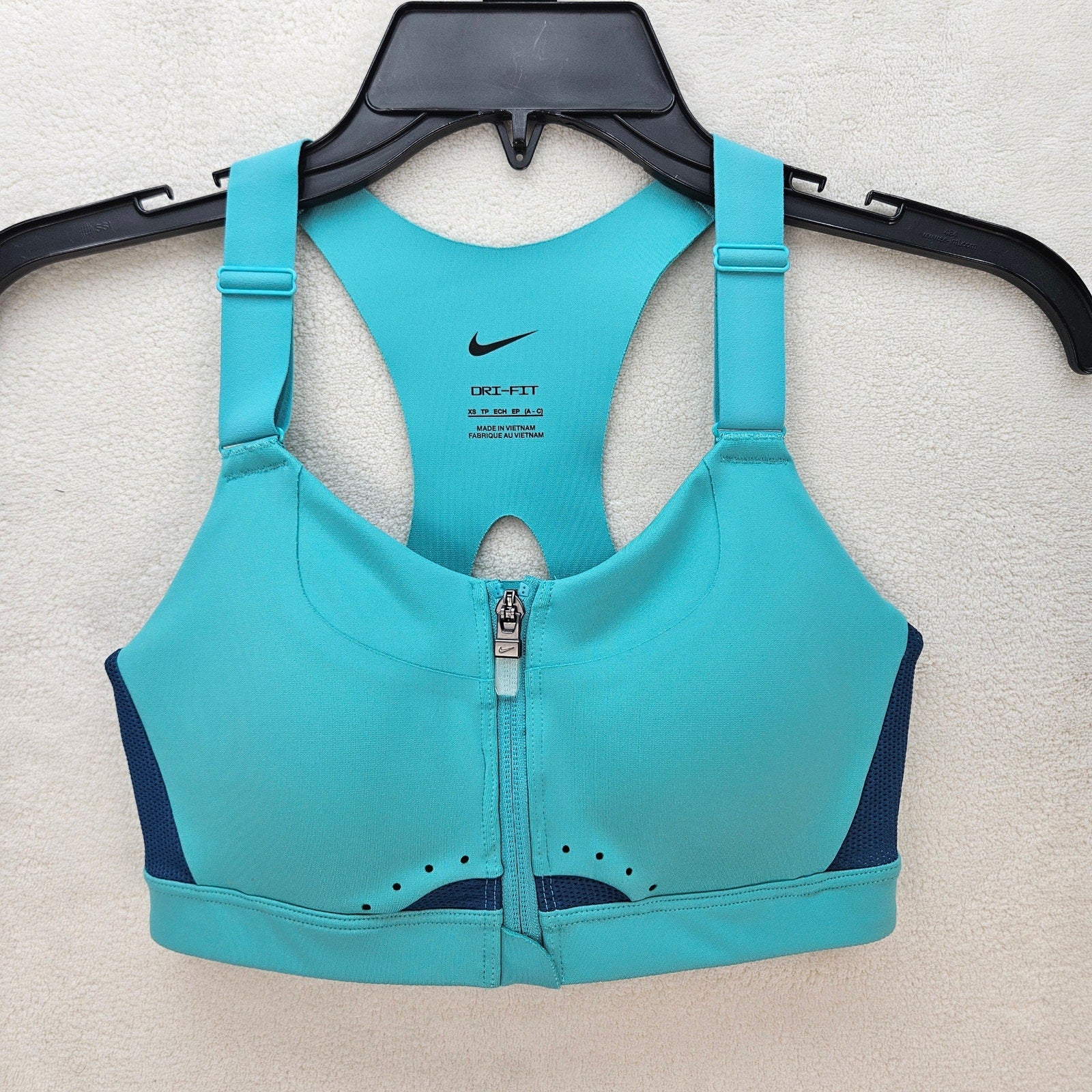 NIKE WOMEN'S XS(A-C) ALPHA FRONT ZIP HIGH SUPPORT SPORTS BRA DD0436-392 NWT