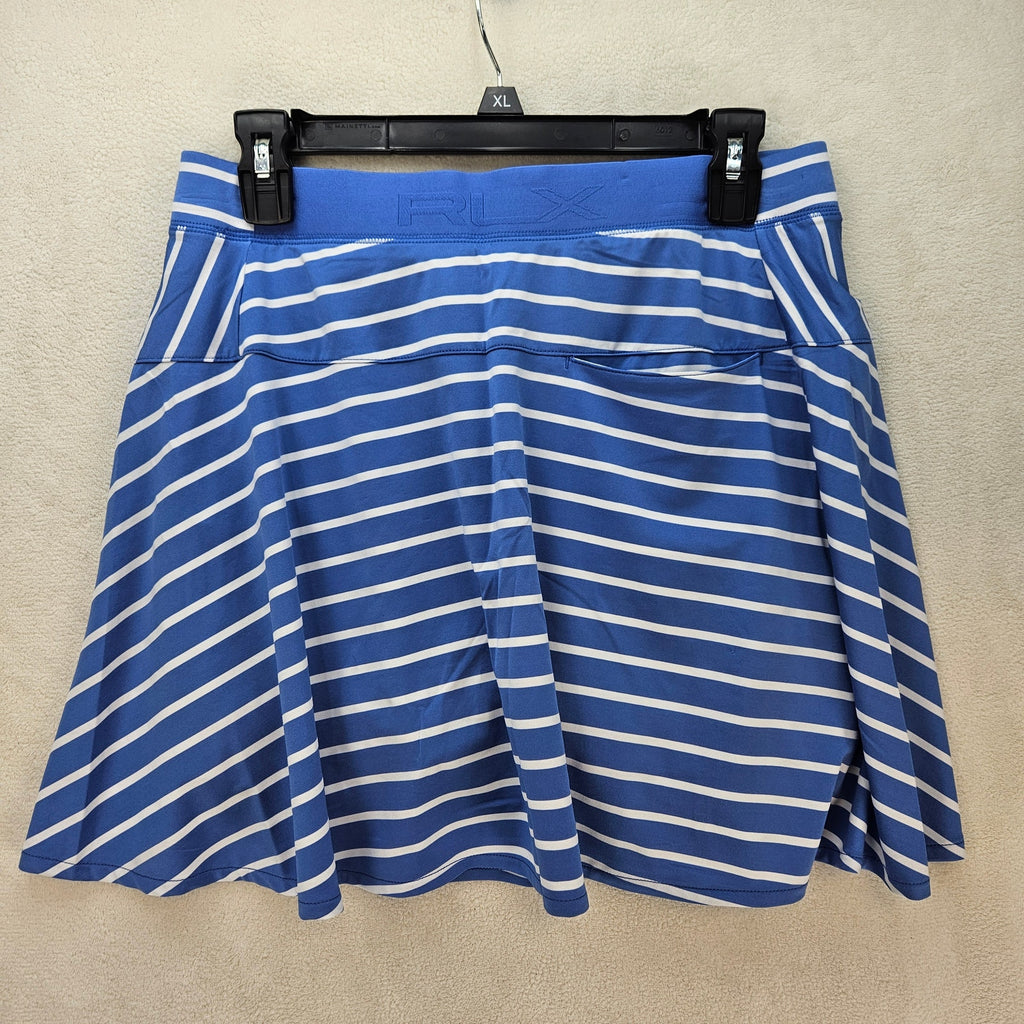 RLX RALPH LAUREN WOMEN'S MEDIUM GOLF CONCELPT 1 SKORT BLUE WHITE STRIPES NWT