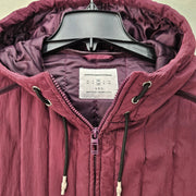 URBAN OUTFITTERS WOMEN'S MEDIUM BURGUNDY HOODED QUILTED JACKET