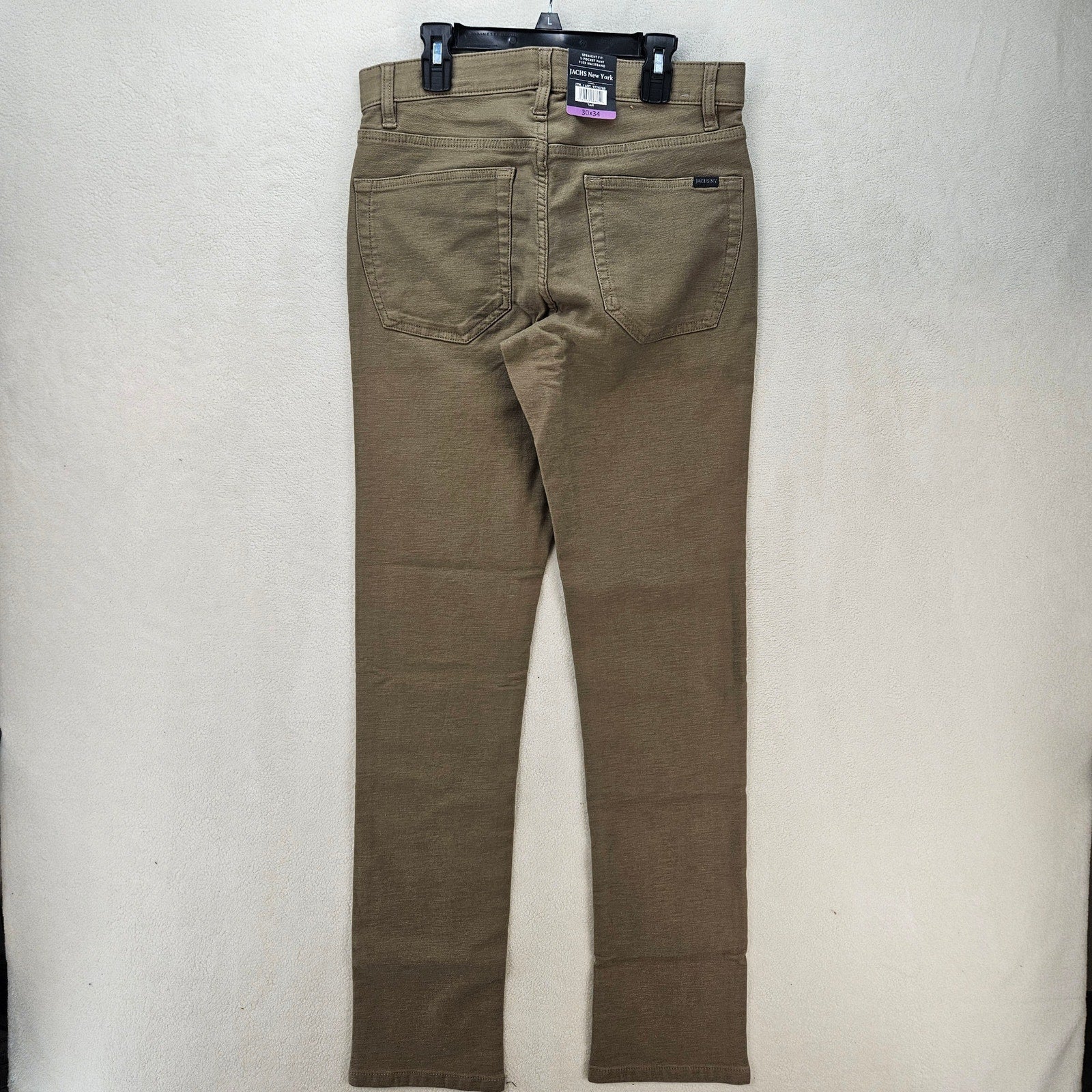 JACHS NEW YORK MEN'S 30X34 TAN MIDE WEIGHT 5 POCKET STRETCH PANT NWT