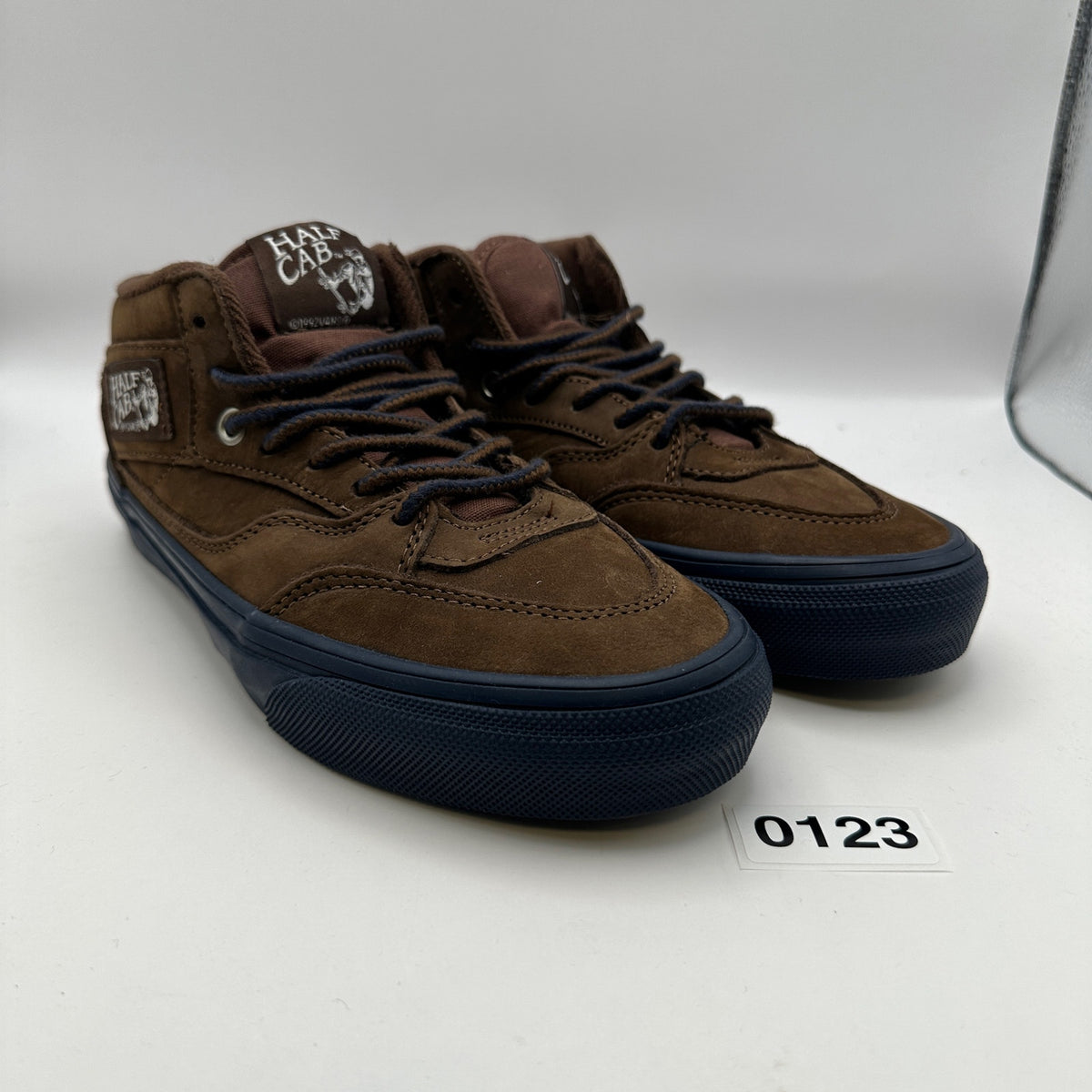 VANS X NICK MICHEL MEN'S SIZE 6 HALF CAB SUEDE BROWN/NAVY BLUE