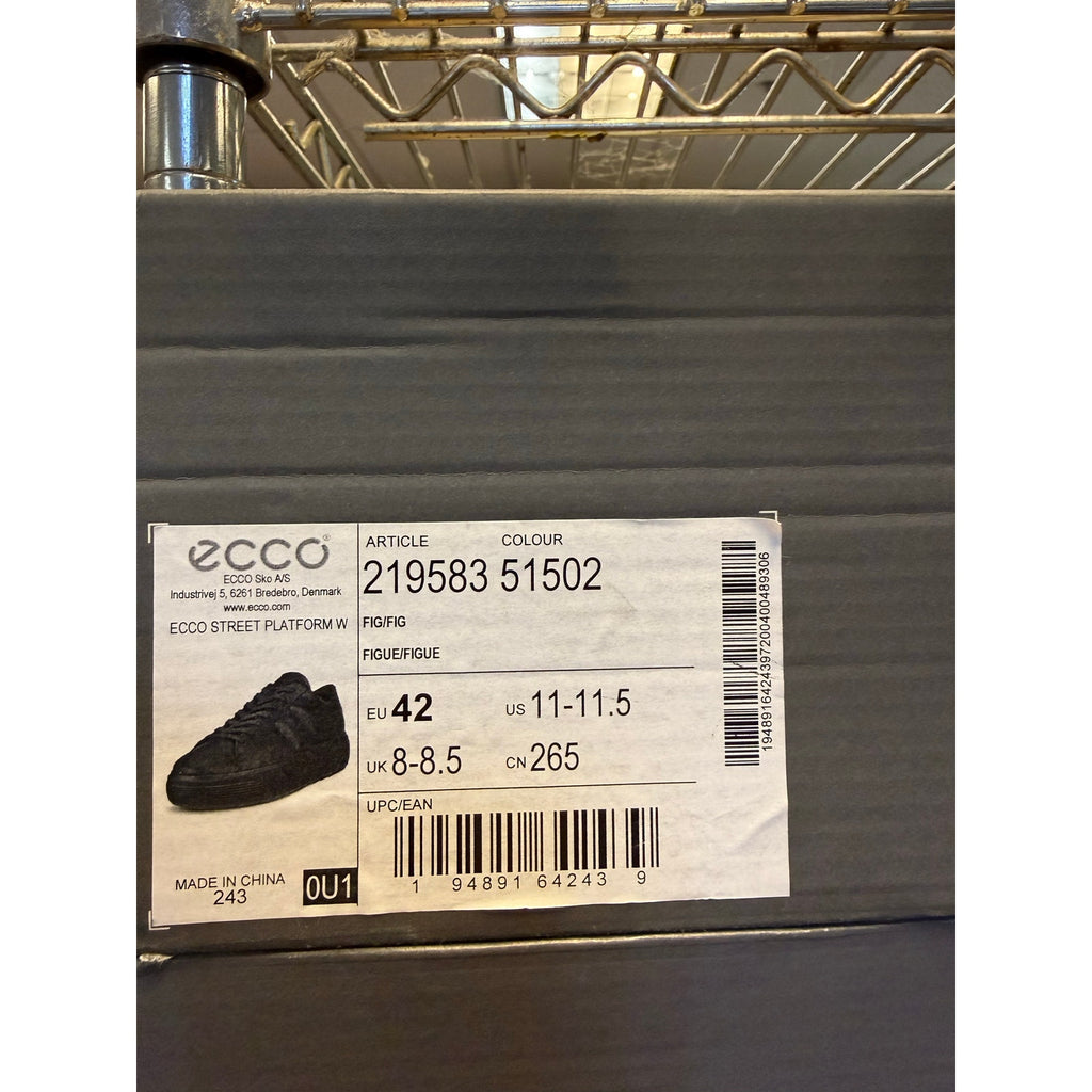 ECCO WOMEN'S 42 STREET PLATFORM LEATHER SNEAKER FIG MAROON NIB 21958351502 $195