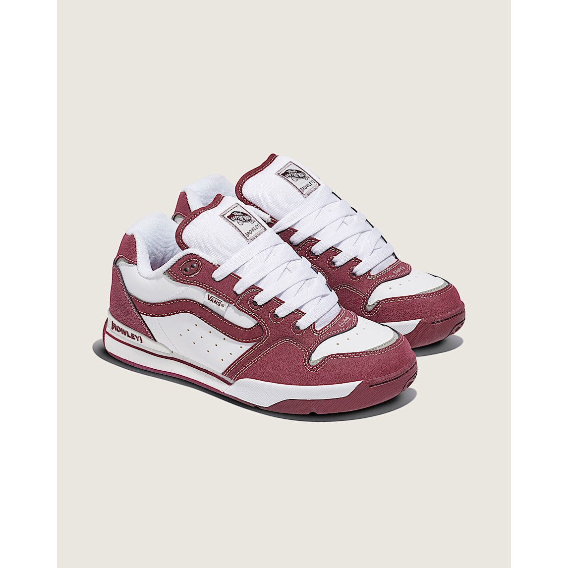 VANS MEN'S 11 ROWLEY XLT LIMITED PORT ROYALE WHITE LOW TOP LEATHER NIB