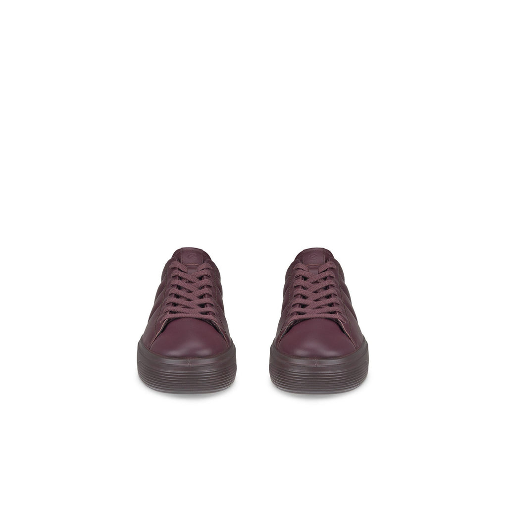 ECCO WOMEN'S 42 STREET PLATFORM LEATHER SNEAKER FIG MAROON NIB 21958351502 $195