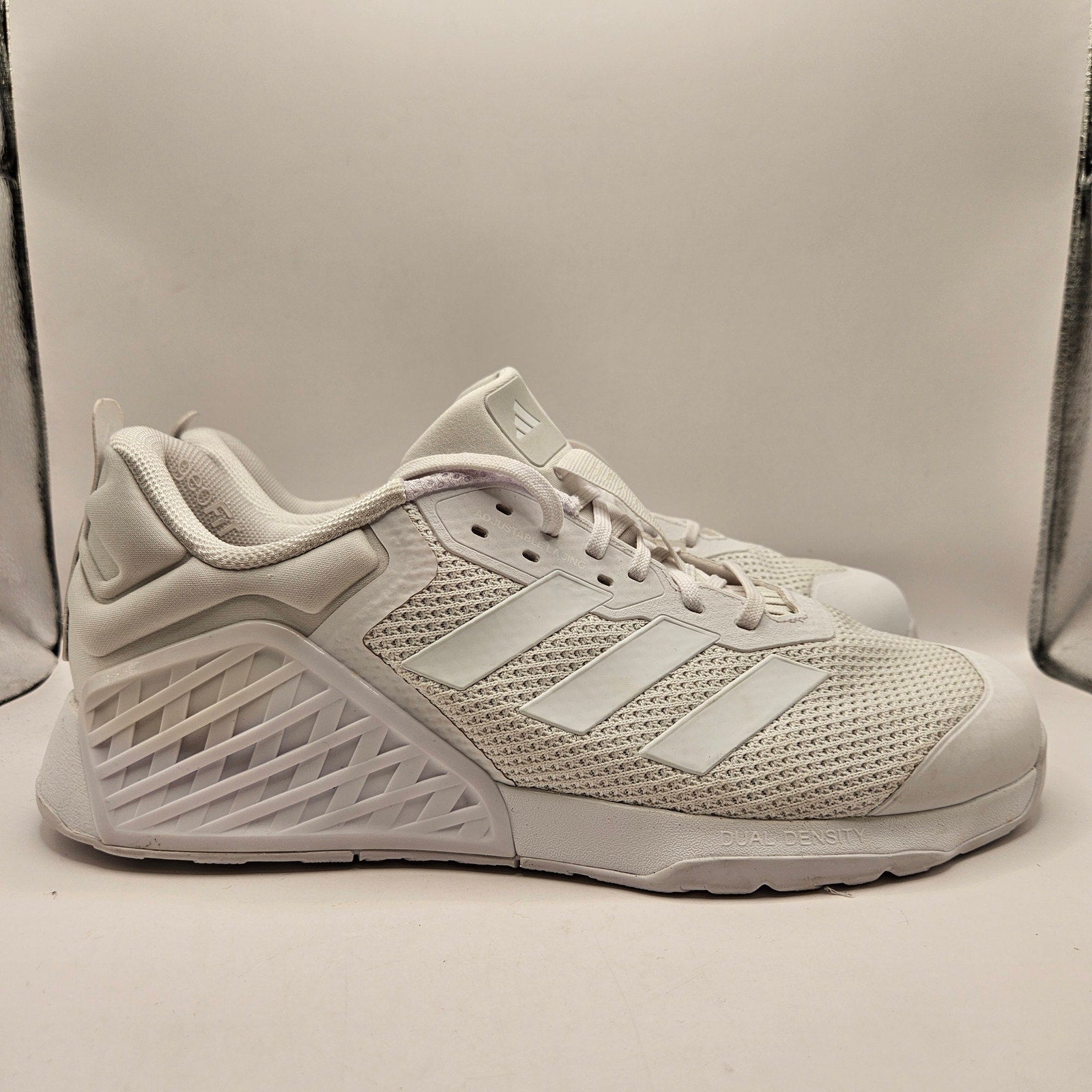 ADIDAS MEN'S 12.5 DROPSET 3 TRAINING WHITE ATHLETIC SHOES LOW TOP IH8289 NWOB