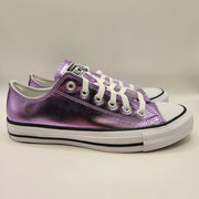 CONVERSE WOMEN'S 7 CHUCK TAYLOR ALL STAR METALLIC PURPLE LACE UP LOW A14876C