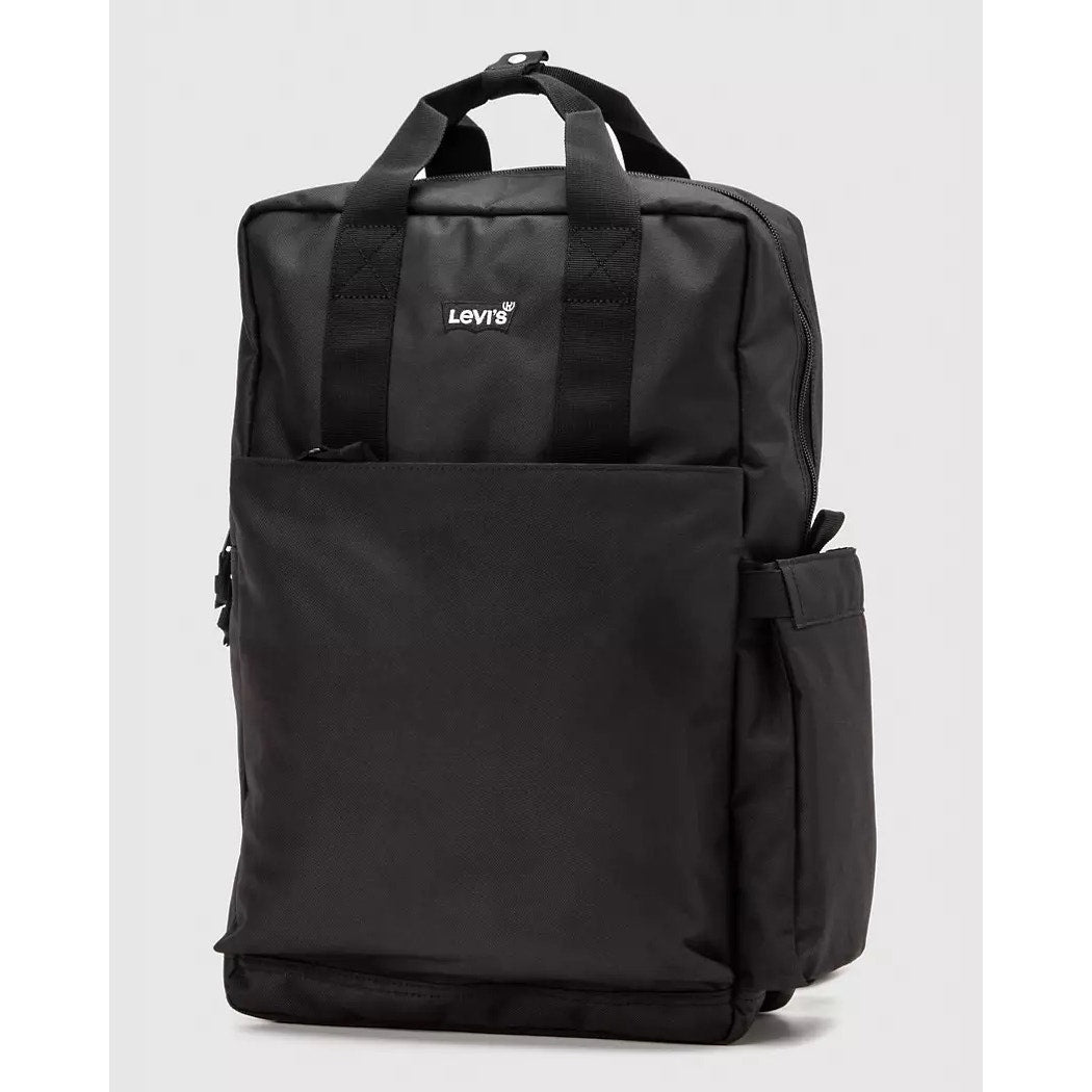 LEVI'S L PACK LARGE BLACK HEAVY DUTY CANVAS BACKPACK LAPTOP COMPARTMENT