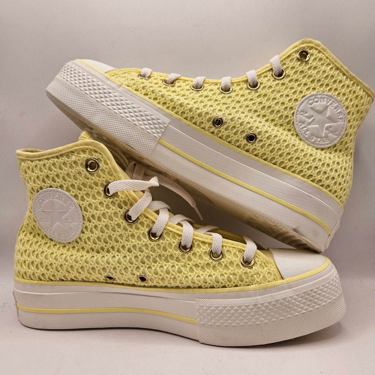 CONVERSE WOMEN'S 8.5 CHUCK TAYLOR ALL STAR LIFT HI PLATFORM LEMON SLUSHY A14967C