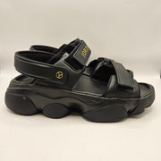 JORDAN WOMEN'S 9 DEJA SANDALS FN5036-001 BLACK METALLIC GOLD