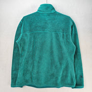 PATAGONIA *HOLES* WOMEN'S XL TEAL SYNCHILLA SNAP-T PULLOVER FLEECE JACKET GREEN