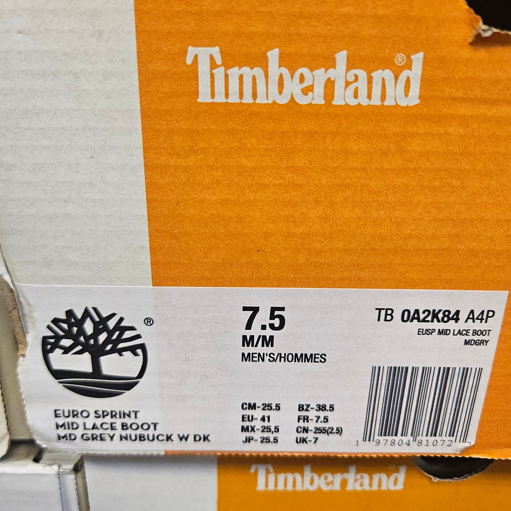 TIMBERLAND MEN'S 7.5 EURO SPRINT BROWN LEATHER ANKLE HIKING BOOTS NIB