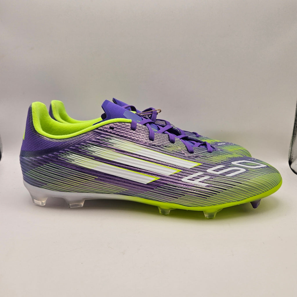 ADIDAS MENS 11 F50 LEAGUE FG MG SOCCER CLEATS JI0003 PURPLE LUCID LEMON NWOB