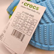 CROCS M6 W8 CLASSIC FRESH FRUITS LEMON PRINT CLOG BLUE YELLOW NWT 211008-4WD