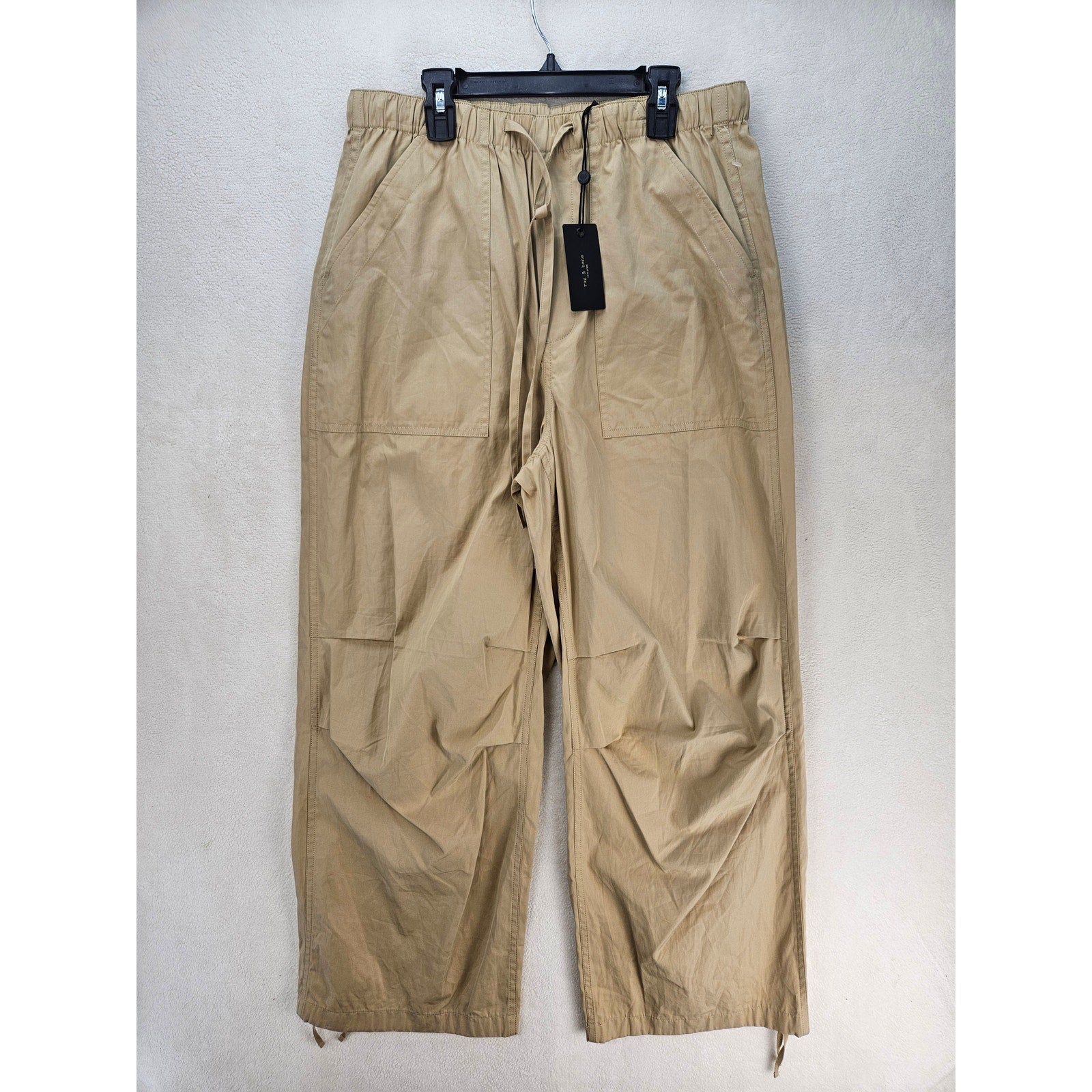 RAG & BONE ADINA WOMEN'S M COTTON PANT LIGHT BROWN WIDE LEG UTILITY CARGO NWT