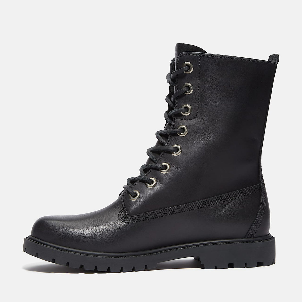 TIMBERLAND WOMEN'S 7 PREMIUM 8 INCH LACE WP BLACK FULL GRAIN BOOT TB0A43MXW02