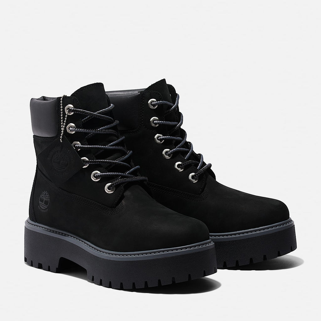 TIMBERLAND WOMEN'S 9.5 HERITAGE PLATFORM 6-INCH WATERPROOF BOOT BLACK NUBUCK NIB