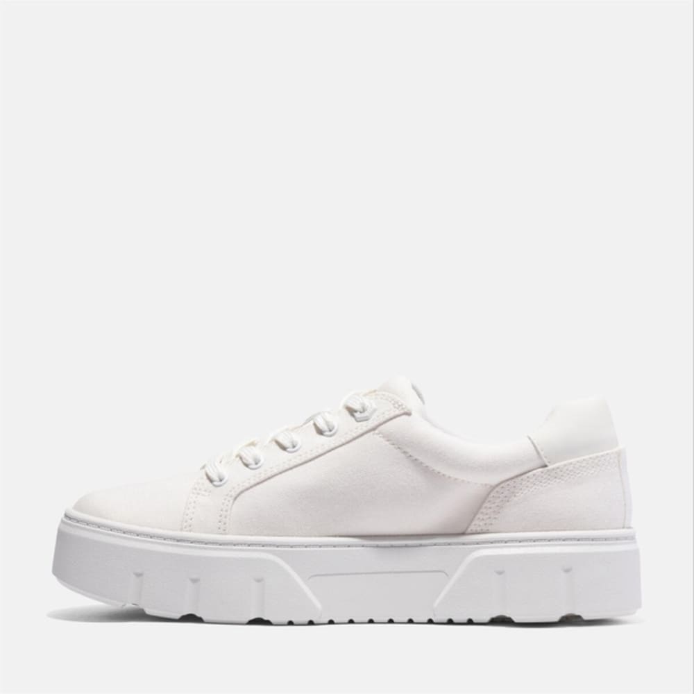 TIMBERLAND WOMEN'S 9.5 LAUREL COURT LOW LACE SNEAKER WHITE CANVAS NIB