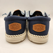 HEY DUDE MEN'S 10 WALLY FUNK BLOCK PRINT FADED DENIM SARGASSO BLUE 43120-4UH