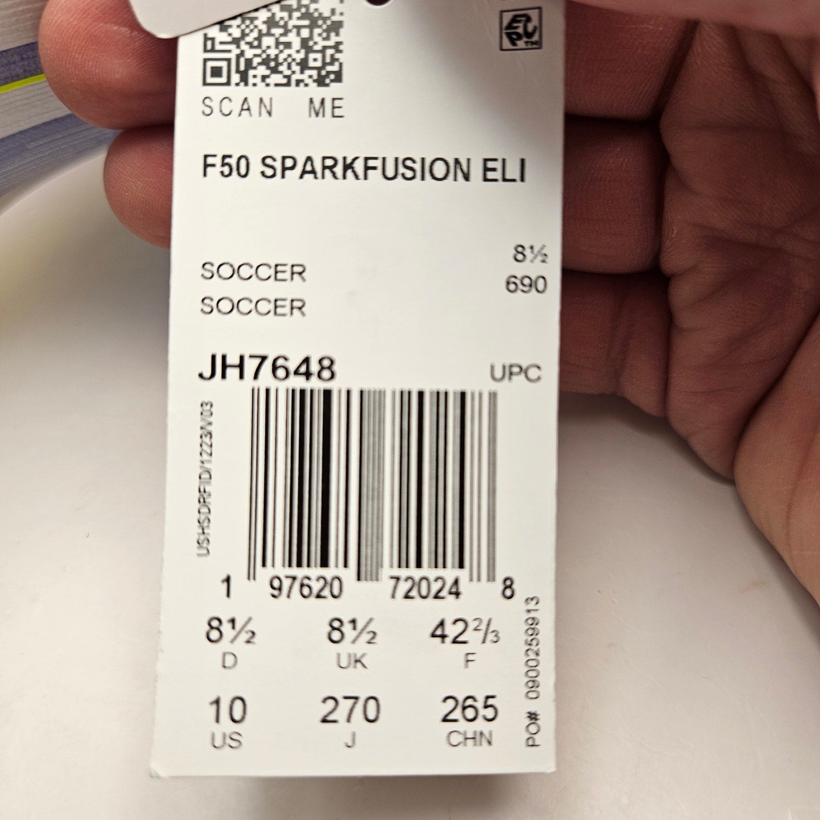 ADIDAS W10 F50 SPARKFUSION ELITE MID FG SOCCER CLEATS JH7648 PURPLE NWOB