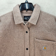 CARHARTT WOMEN'S XL LOOSE FIT FLEECE SHIRT JACKET MUTED PINK NWOT