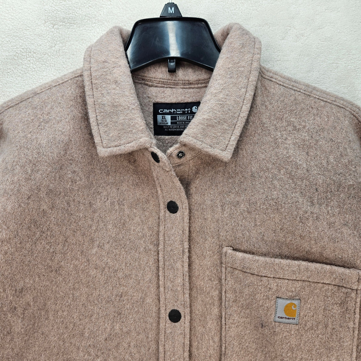 CARHARTT WOMEN'S XL LOOSE FIT FLEECE SHIRT JACKET MUTED PINK NWOT