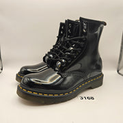 DR MARTENS WOMEN'S 6 1460 W BLACK PATENT LEATHER COMBAT BOOTS NWOB