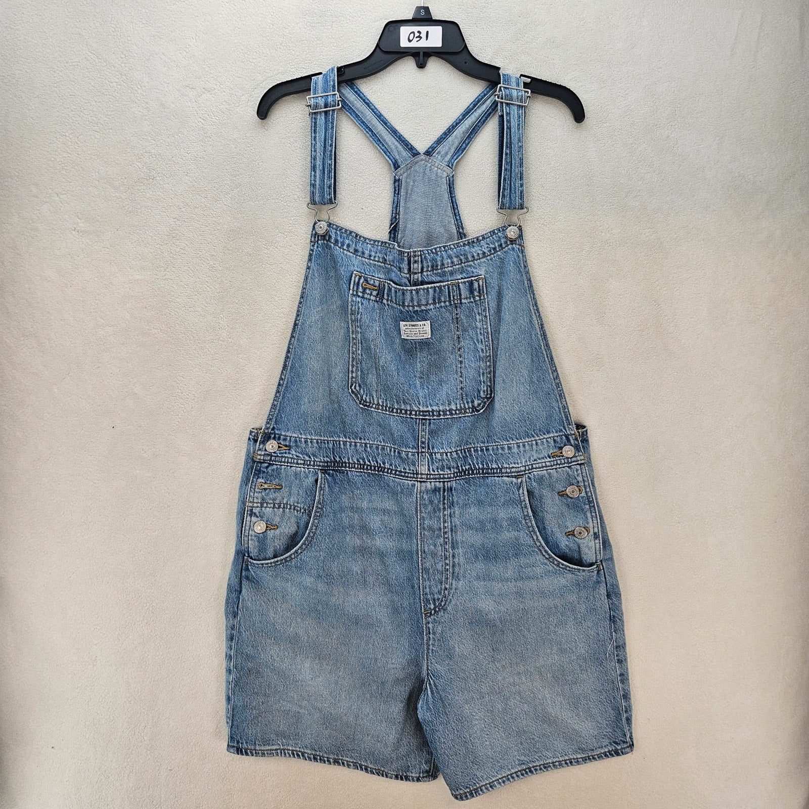 LEVI'S WOMEN'S XL PREMIUM LIGHT WASH UTILITY SHORTALLS NWT